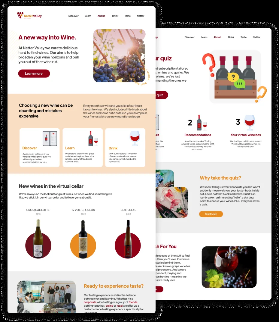 Wine tasting community with NatterValley