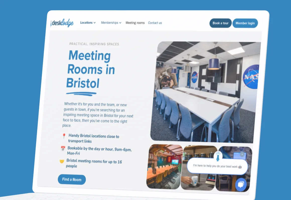 DeskLodge coworking and meeting spaces
