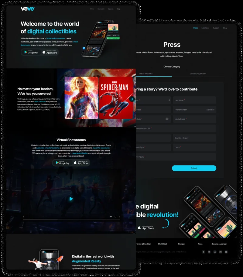 VeVe NFT marketplace concept redesign