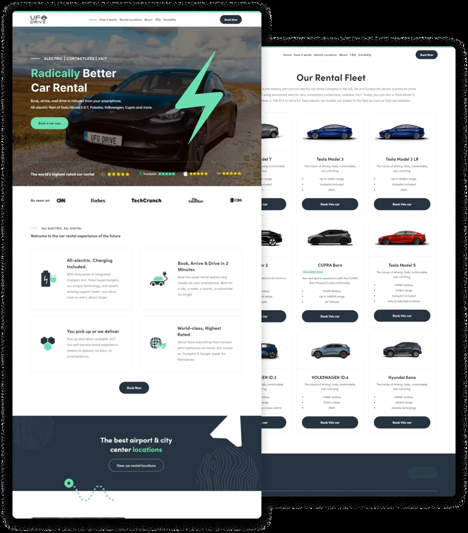 Electric car rental with UFO Drive