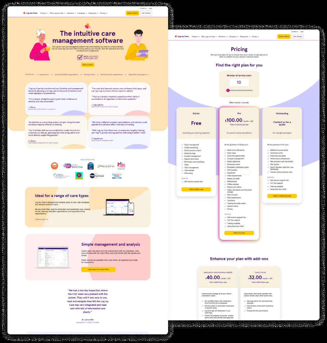 UK care management software with Log my Care