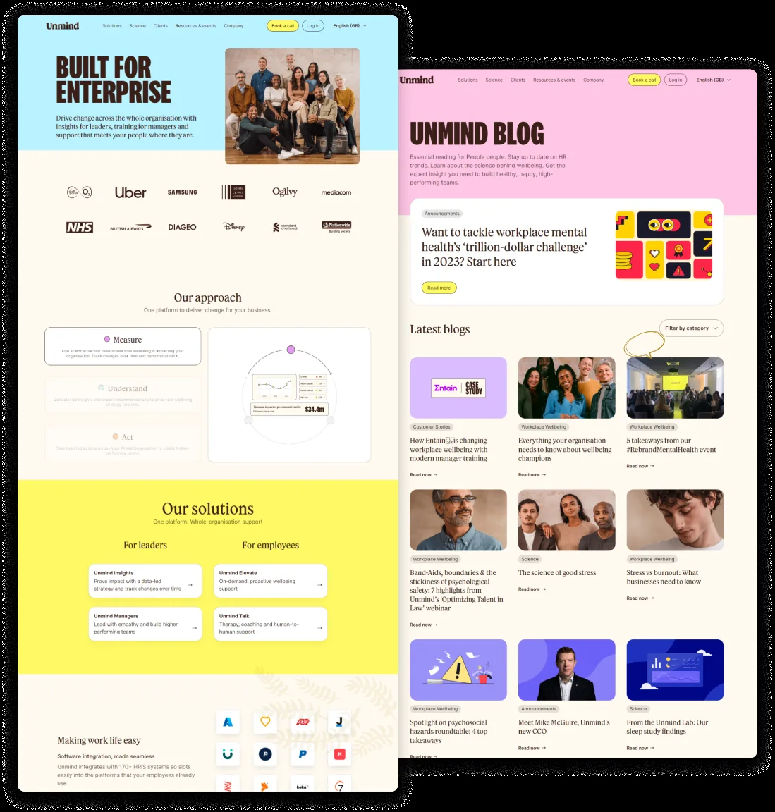 A scalable marketing website system for Unmind